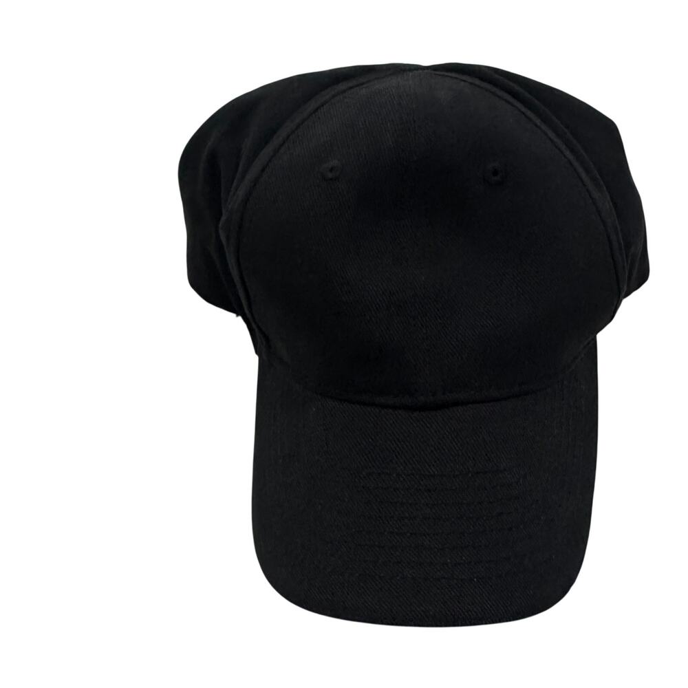 BALENCIAGA Black Cotton Gabardine Europa Logo Back Baseball Cap NWT Size L